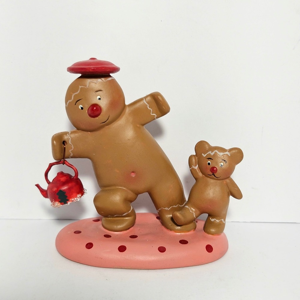 Bonnie Lynn Ginger in the Kitchen Gingerbread Man Tea Kettle Figurine RUSS 32677